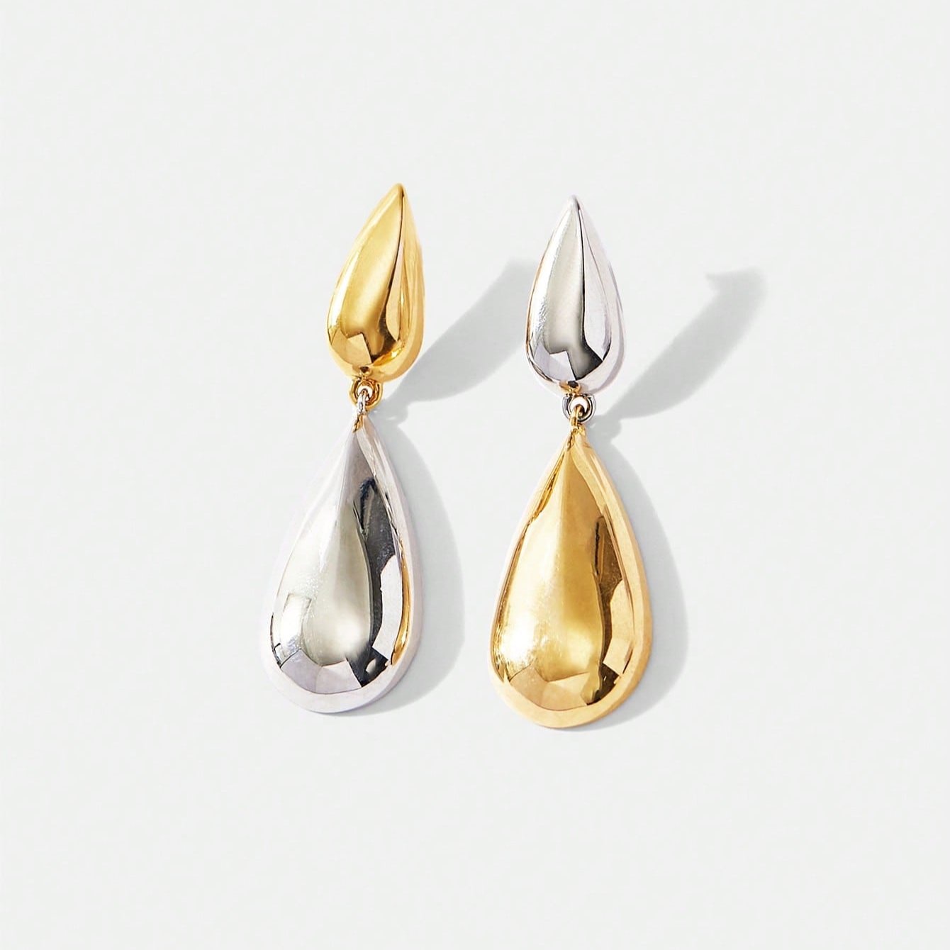 Double-Tone Drop Earrings