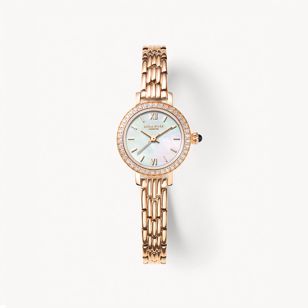 Mother-of-Pearl Watch with Rose Gold and Zirconia