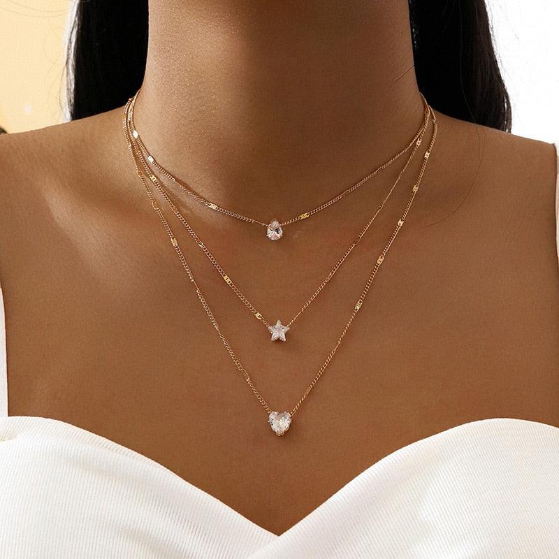 Necklace Zirconia Love Sky & Water