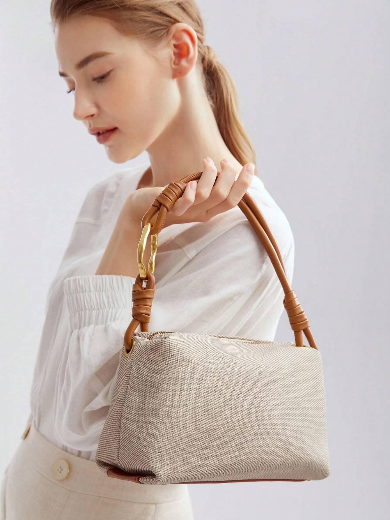 Venezia Minimalist Shoulder Bag with Strap Details