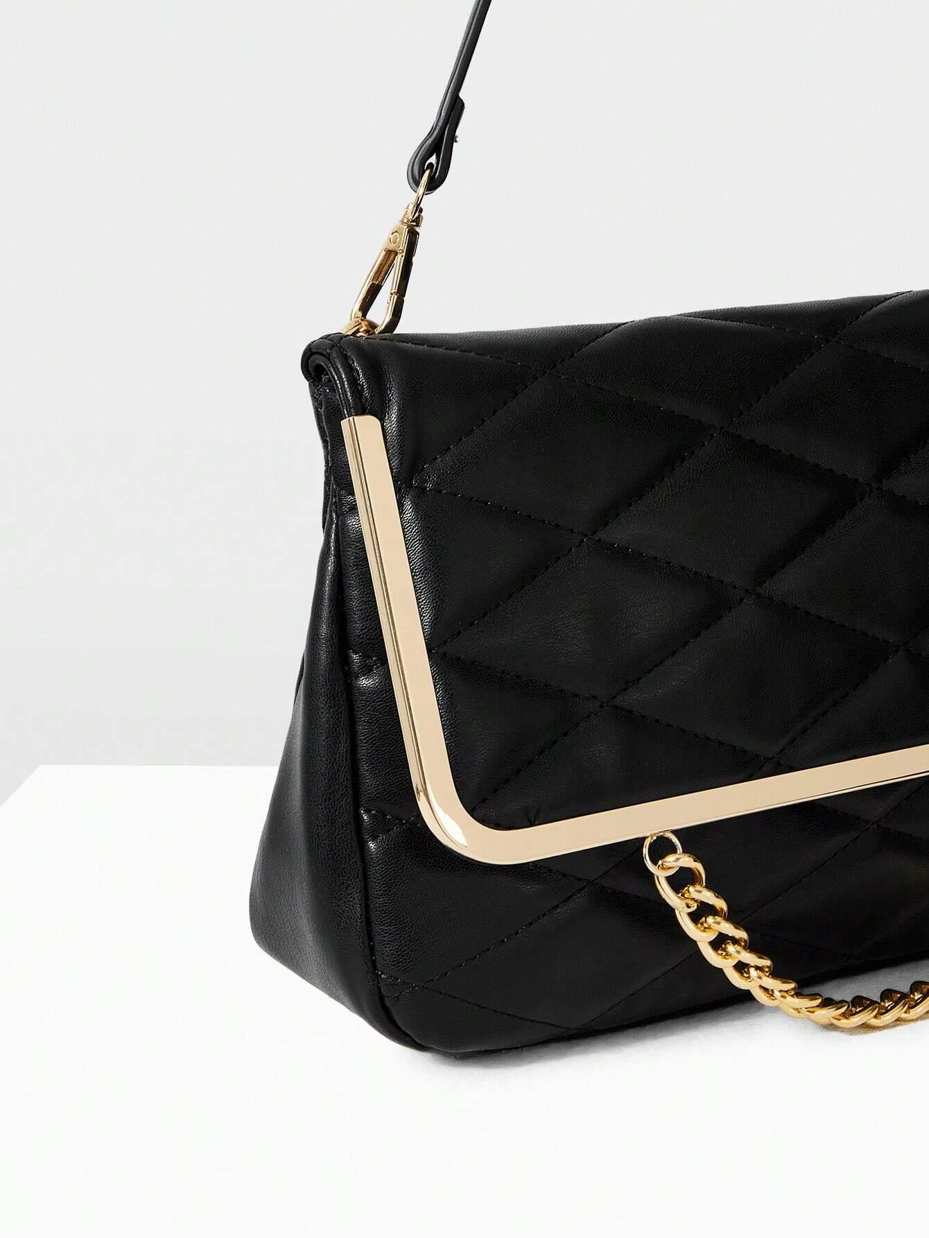 Crossbody Bag with Flap and Chain - Aurelia