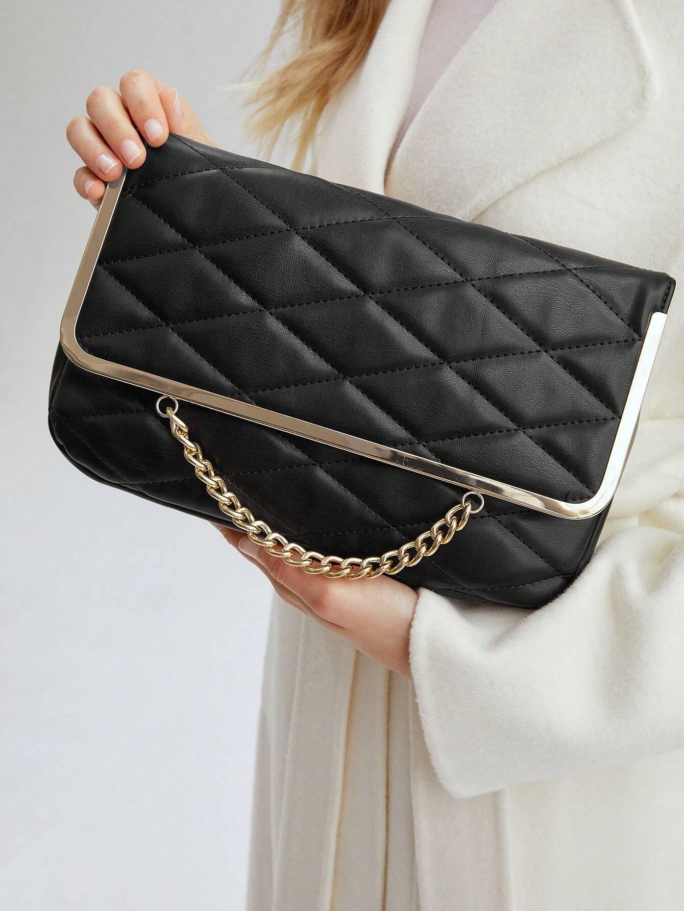 Crossbody Bag with Flap and Chain - Aurelia