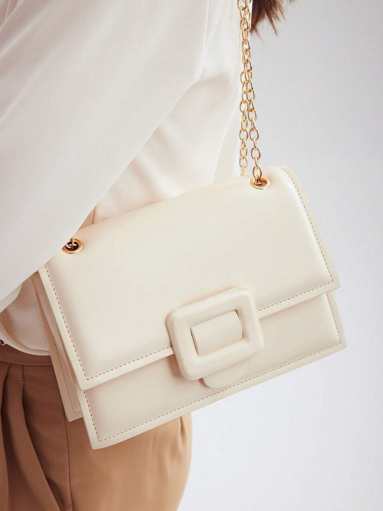 Shoulder Bag with Chain and Buckle - Stella
