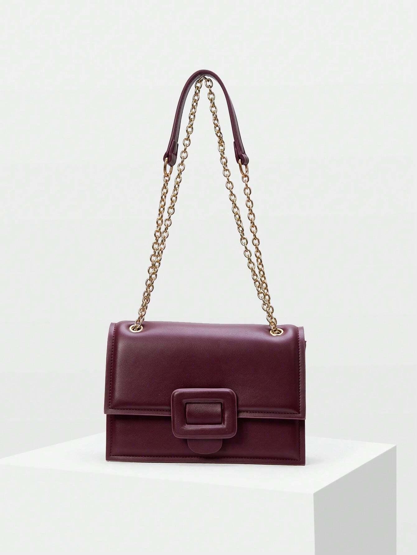 Shoulder Bag with Chain and Buckle - Stella