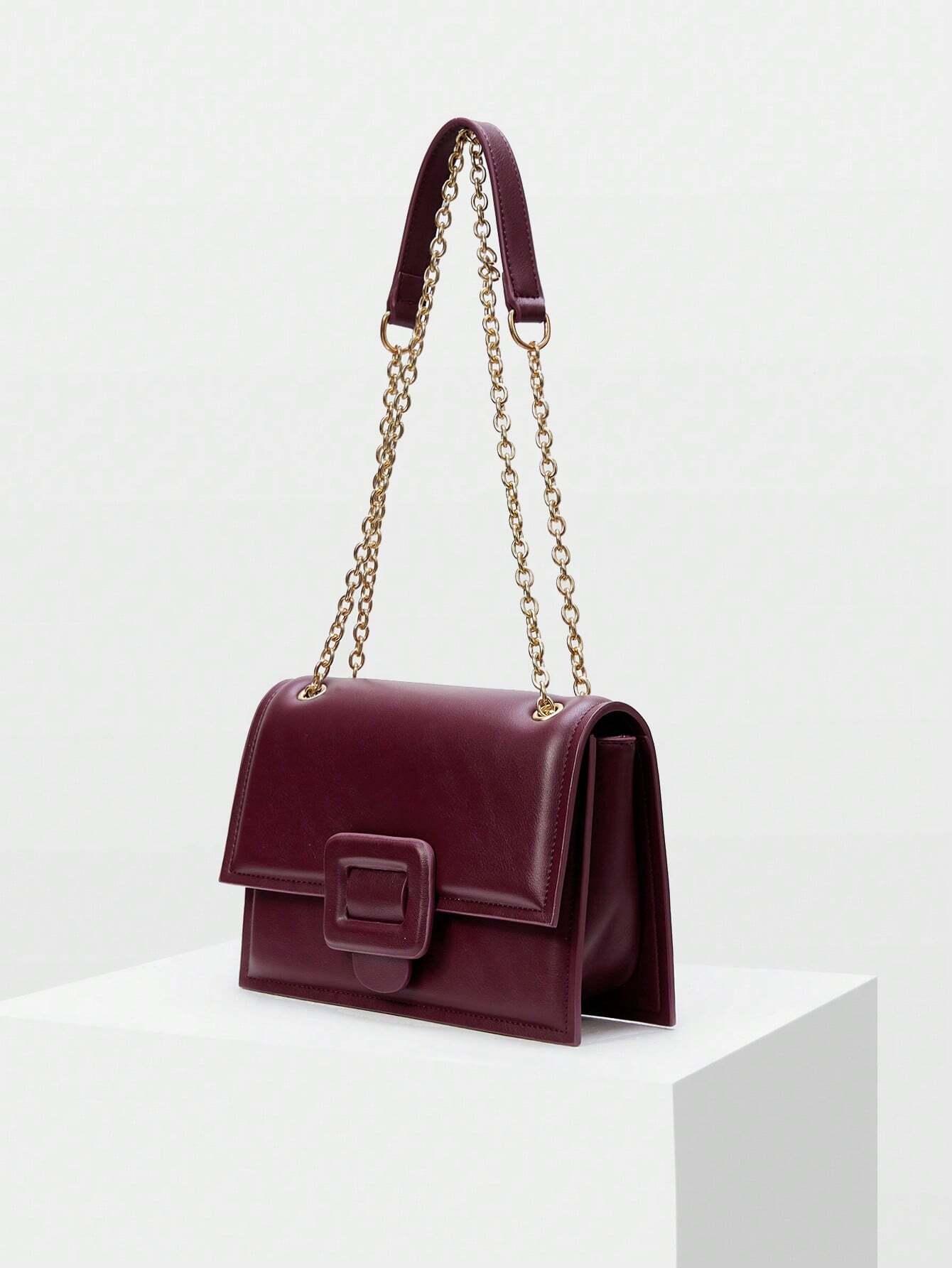 Shoulder Bag with Chain and Buckle - Stella